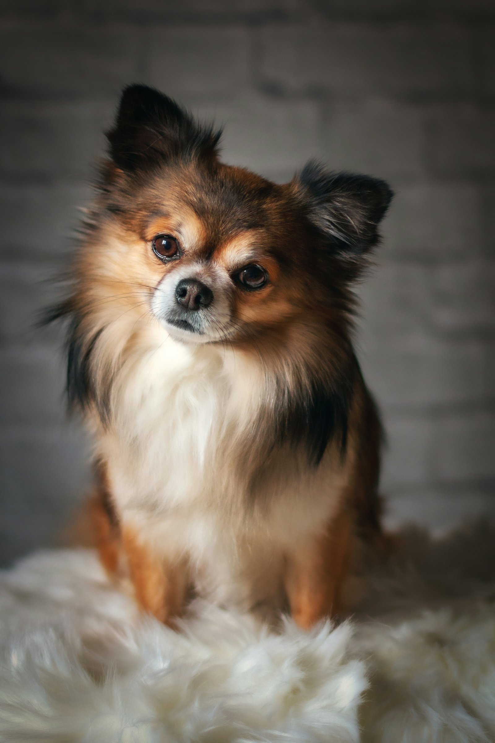 Small long-haired dog portrait